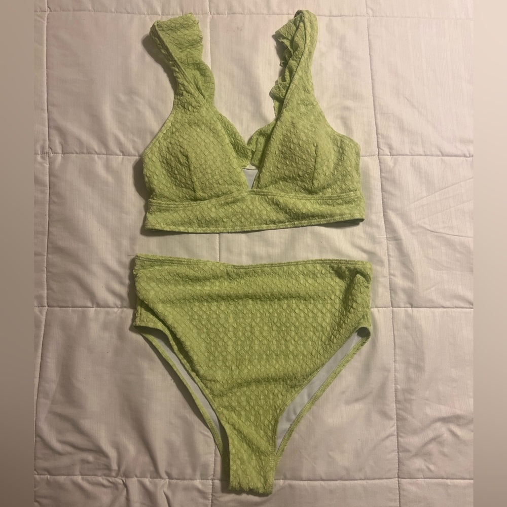 Ruffle Sleeve two piece swimsuit